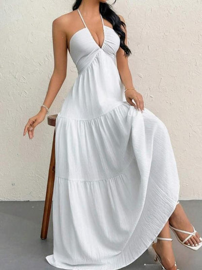 Louie Sand Sleeveless A-Line Summer Dress – Casual Beach & Party Wear